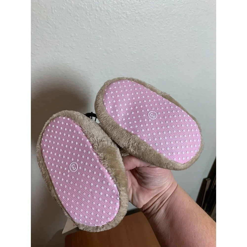 NWT Swiggles Princess Bear Slippers Warm Cozy Grip Bottom Toddler Girls Size 3